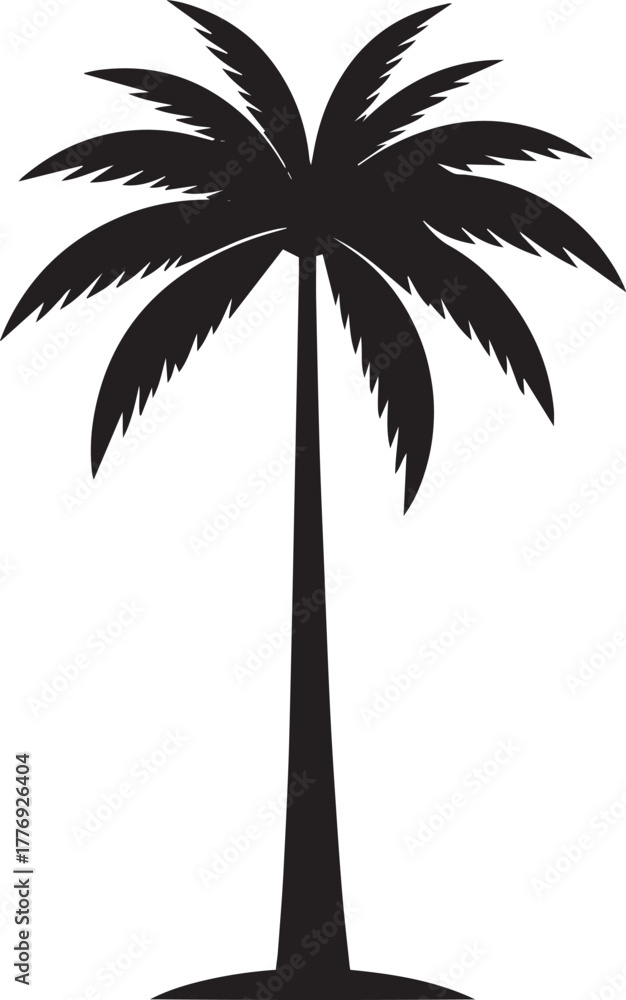 Obraz premium Minimal Palm Tree Shape Vector Illustration
