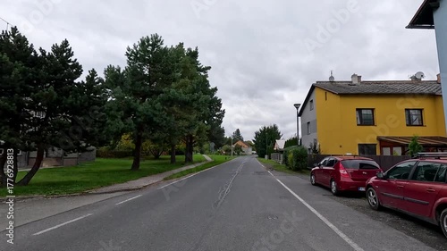 Czech Republic Javorník mountain valley village POV 4 4K. Czechia historically Bohemia. Central Europe. Mountain valley village. Once Czechoslovakia, Soviet communism now part of European Union, EU.