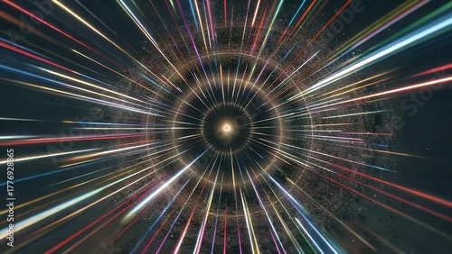 illuminated pattern or design generated through photographic techniques using extended exposure