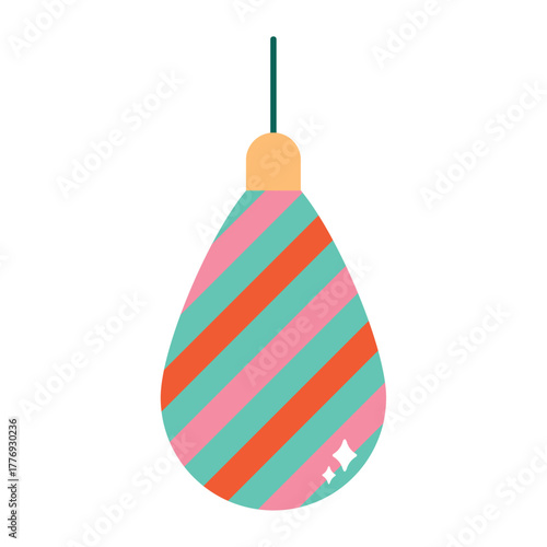 Flat Style Christmas Ornament Vector Illustration