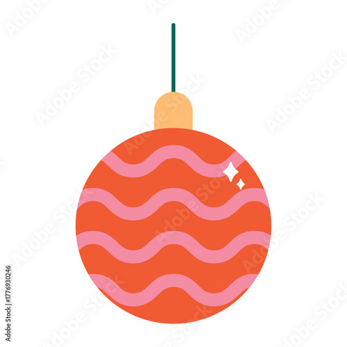 Flat Style Christmas Ornament Vector Illustration