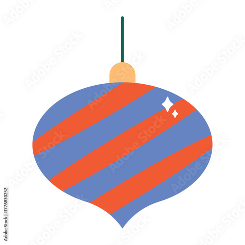 Flat Style Christmas Ornament Vector Illustration