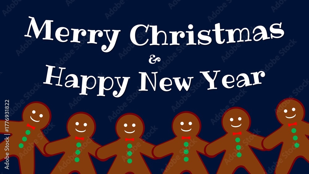 Fototapeta premium Merry Christmas Greeting background illustration animation