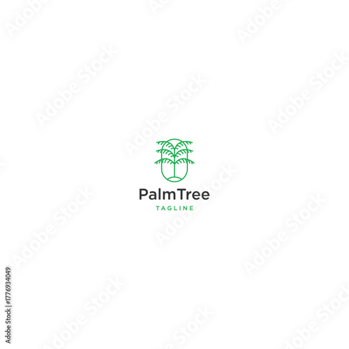 Palm tree logo design template flat vector