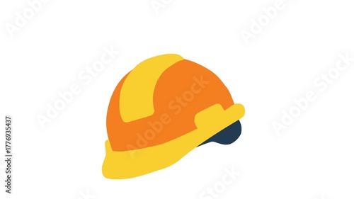 Safety Helmet Animation in Flat Style for Construction Labor Day Scene
