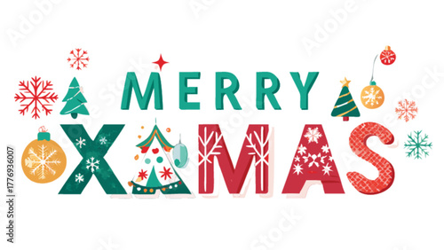 Merry xmas greeting card design