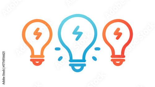 Illustration of three light bulbs