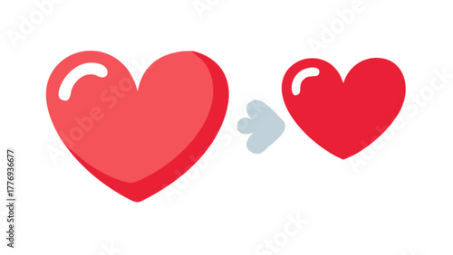 Two hearts with an arrow