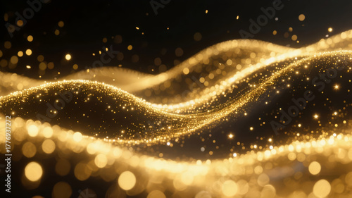 Golden Particle Light Effect Awards Annual Meeting Celebration High-end Business Background