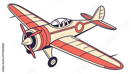 Cartoon airplane with red stripes