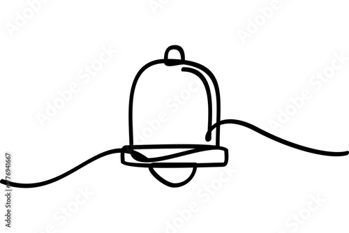 Illustration of a bell with a continuous line design. An interesting abstract line art design.