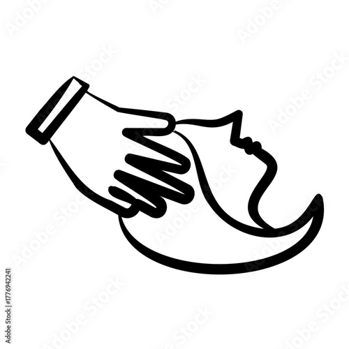 Scalp Massage Icon - Handdrawn