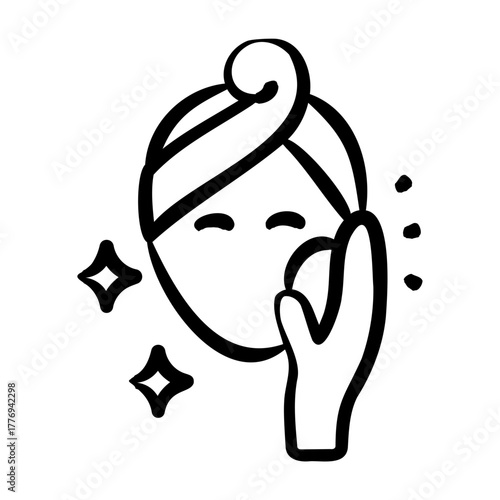 Facial Cleansing Icon - Handdrawn