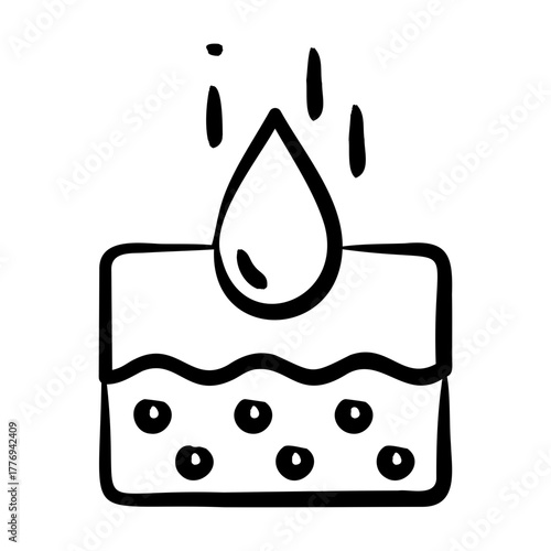 Skin Hydration Icon - Handdrawn