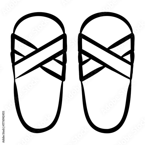 Spa Slippers Icon - Handdrawn
