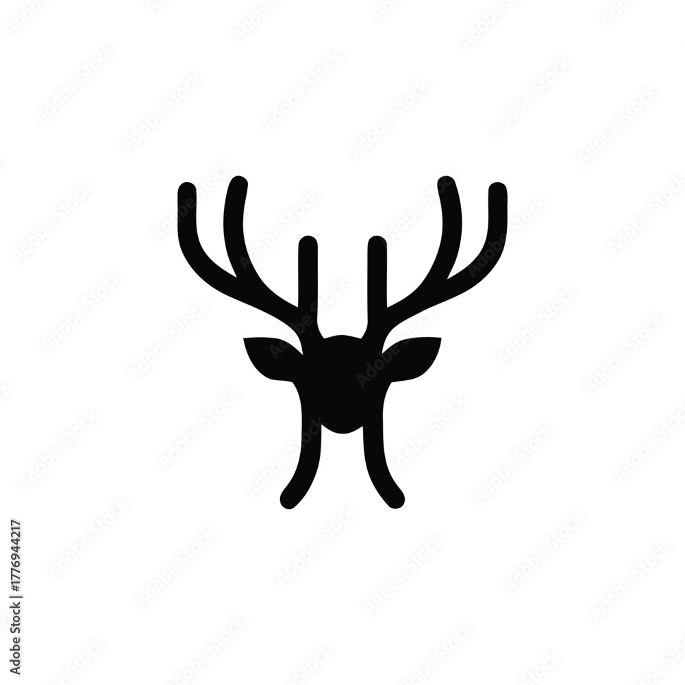 Obraz premium Deer head simple silhouette