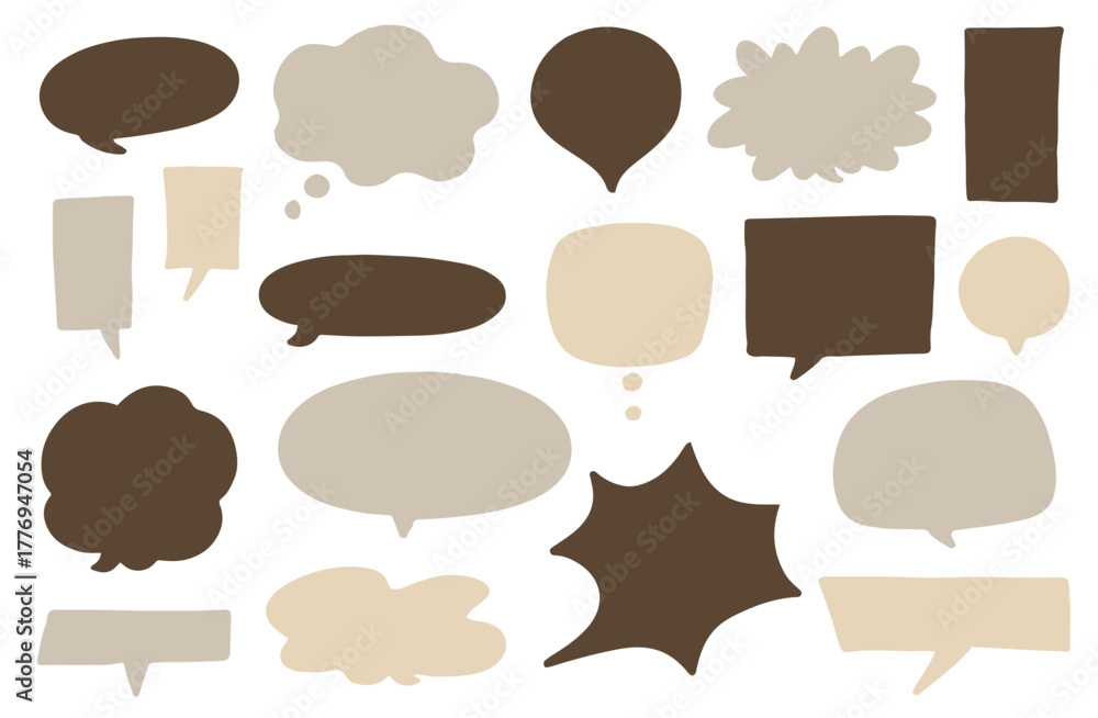 Fototapeta premium ナチュラルカラーの吹き出しセット