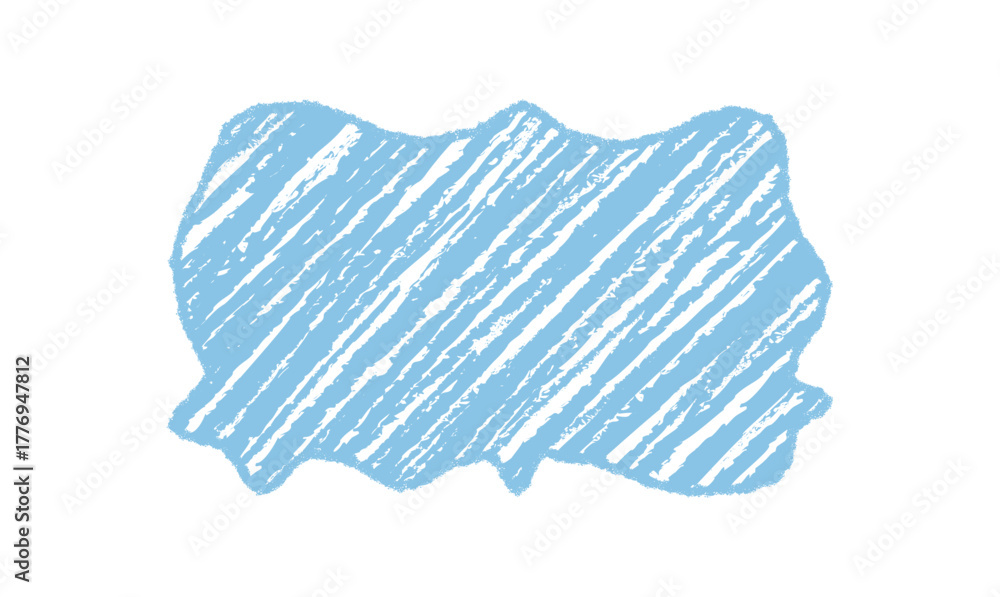 Fototapeta premium Organic chalk squiggle sketch frame forms a blank rectangle with diagonal border and textured background. Hand drawn texture combines sketchy scribble line with text area for creative message.