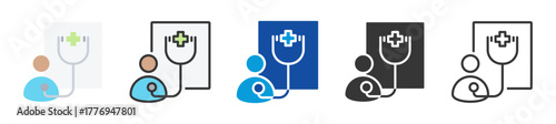 physical examination icon set multi style various collection