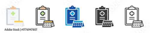 annual check up icon set multi style various collection