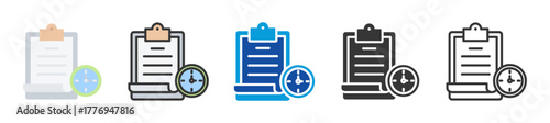 routine examination icon set multi style various collection