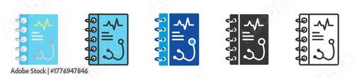 personal medical history icon set multi style various collection