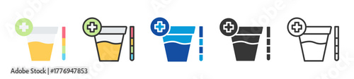 urine tests icon set multi style various collection