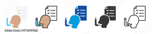 asthma assessment icon set multi style various collection
