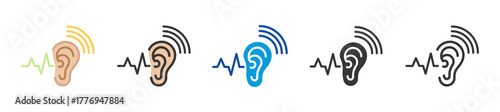 hearing test icon set multi style various collection