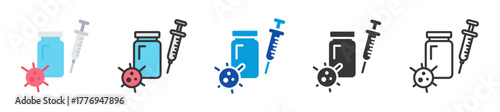 immunization review icon set multi style various collection