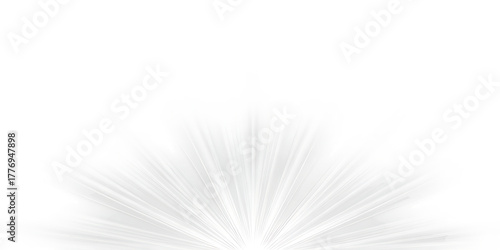 Bright white abstract light explosion burst with radiating rays and soft glowing edges isolated on transparent background