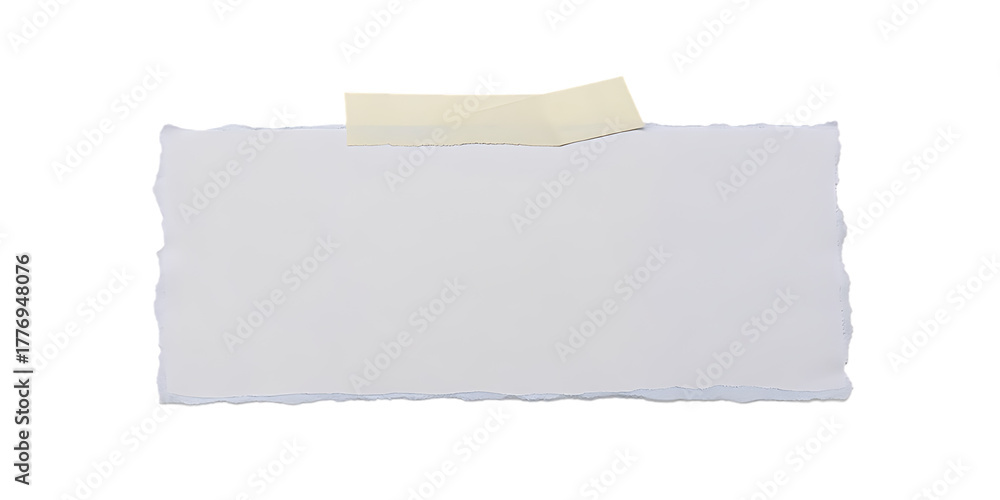 custom made wallpaper toronto digitalA blank torn white paper note with ragged edges attached by a piece of light yellow adhesive tape isolated on transparent background
