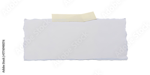 Wallpaper Mural A blank torn white paper note with ragged edges attached by a piece of light yellow adhesive tape isolated on transparent background Torontodigital.ca