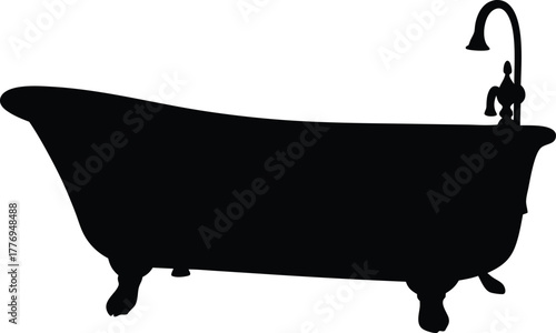 Vintage Bathtub Silhouette with Elegant Faucet Design