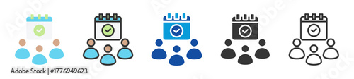 attendee icon set multi style various collection