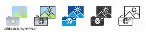 photography icon set multi style various collection