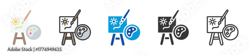 painting icon set multi style various collection