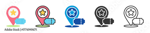 venue icon set multi style various collection