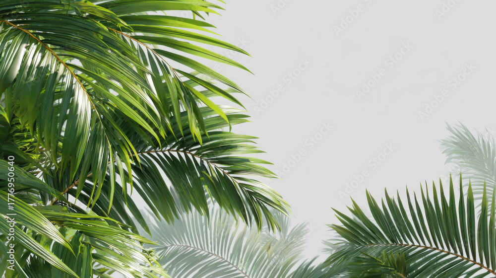 Fototapeta premium Fresh green plants and leaves creating a natural background.