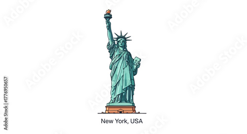 The Statue of Liberty holding a torch and tablet stands tall in New York