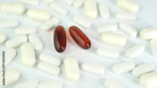 Medicine pill dan drugs capsules, vitamin food supplements medical pills