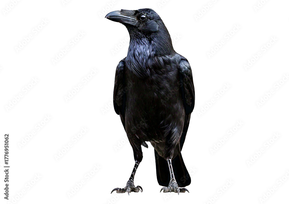 Fototapeta premium Crow black isolated on transparent or white background