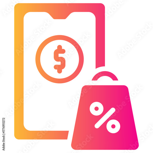 mobile shop gradient fill icon
