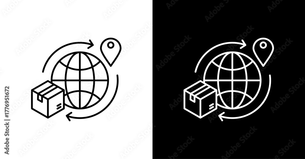 Obraz premium Exporting White Icon Set Design