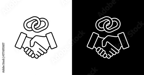 Networking  White Icon Set Design