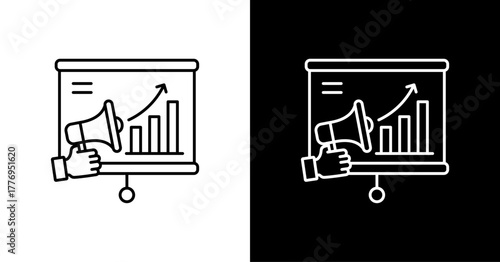 Sales Pitch  White Icon Set Design