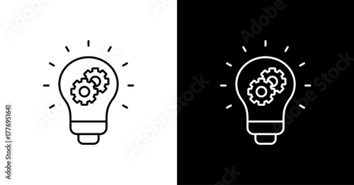 Idea Generation  White Icon Set Design