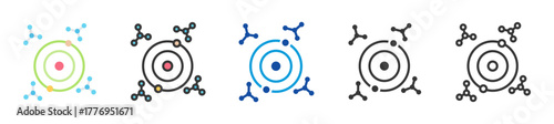 quantum mechanics icon set multi style various collection