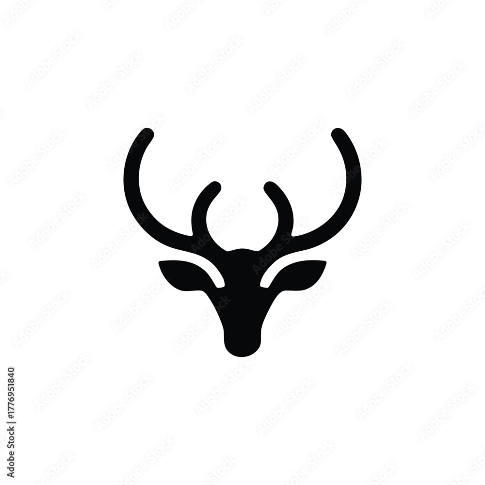 Naklejka premium Deer head with antlers animal icon