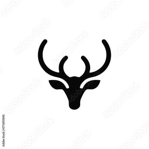 Deer head with antlers animal icon